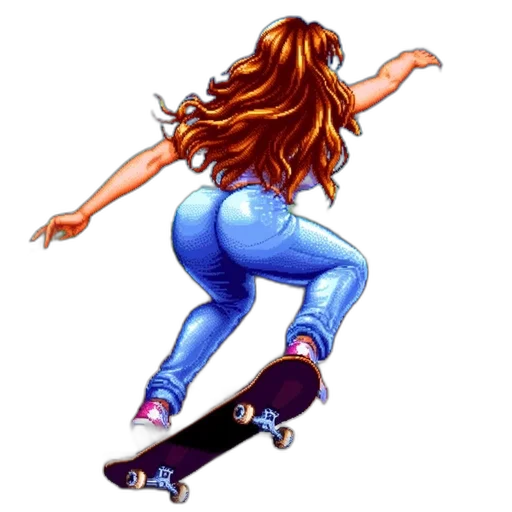 concept art, pixel art, cartoon, photorealistic, pixel, art, displays, female transparent PNG cut-out