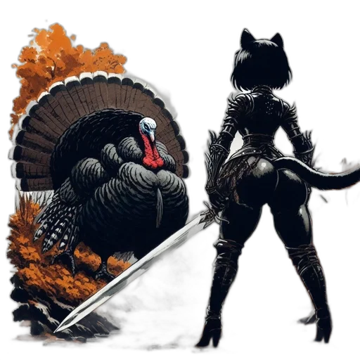 concept art, fantasy art, pixel art, 3d render, intense, scene, features, turkey transparent PNG cut-out