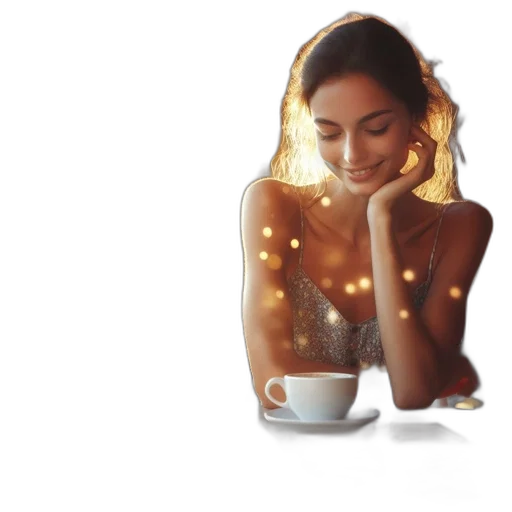 photorealistic, concept art, pixel art, 3d render, golden, young, woman, sleeveless transparent PNG cut-out