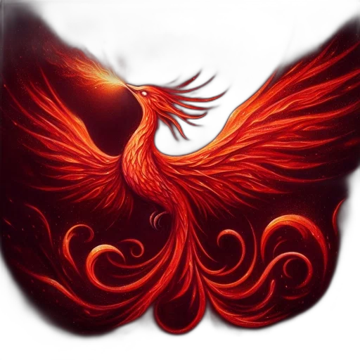 dragon, fantasy art, concept art, photorealistic, pixel art, red, elaborate, phoenix transparent PNG cut-out