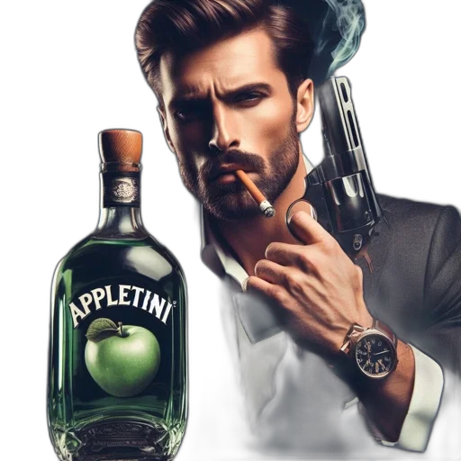 bottle, weapon, photorealistic, concept art, comic book art, cyberpunk, imposing, figure transparent PNG cut-out