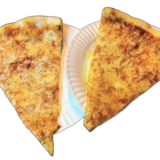 food, weapon, 3d render, photorealistic, two, slices, cheese, pizza transparent PNG cut-out