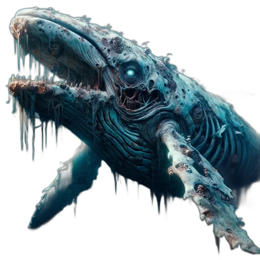 creature, dragon, animal, mask, concept art, fantasy art, underwater, blue transparent PNG cut-out
