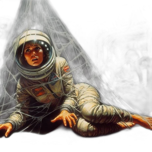 jacket, face, concept art, comic book art, photorealistic, fantasy art, outer space, fog transparent PNG cut-out
