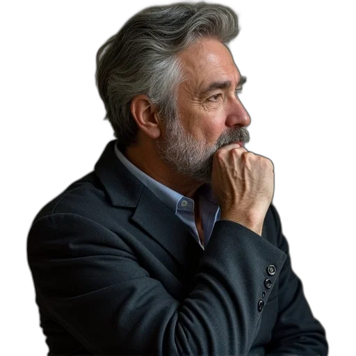 jacket, face, staff, animal, photorealistic, thinker, great, man transparent PNG cut-out