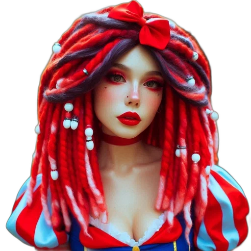 hat, dress, 3d render, fantasy art, photorealistic, concept art, red, image transparent PNG cut-out