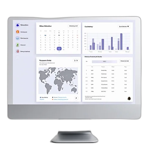 screenshot, computer, monitor, displaying, various, data, charts, top transparent PNG cut-out