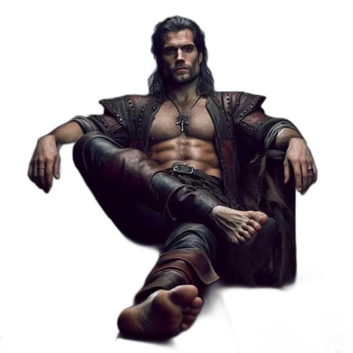 jacket, sword, concept art, fantasy art, photorealistic, comic book art, imposing, figure transparent PNG cut-out