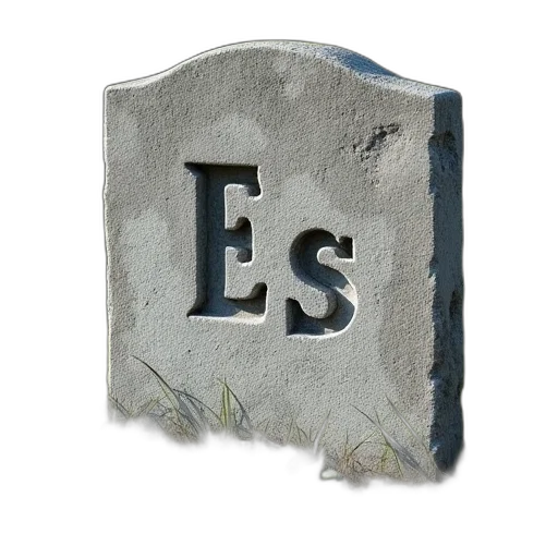 3d render, photorealistic, headstone, word transparent PNG cut-out