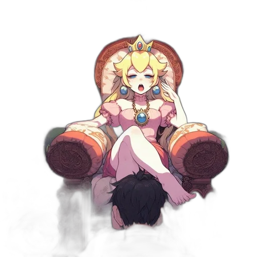crown, dress, staff, weapon, concept art, pixel art, anime, fantasy art transparent PNG cut-out