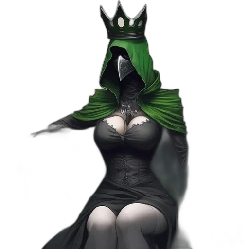 crown, dress, mask, creature, concept art, fantasy art, comic book art, pixel art transparent PNG cut-out
