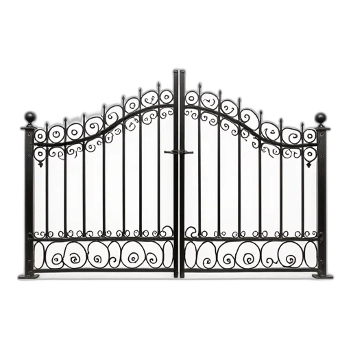 crown, staff, furniture, monochrome, decorative, fence, hand, wrought transparent PNG cut-out