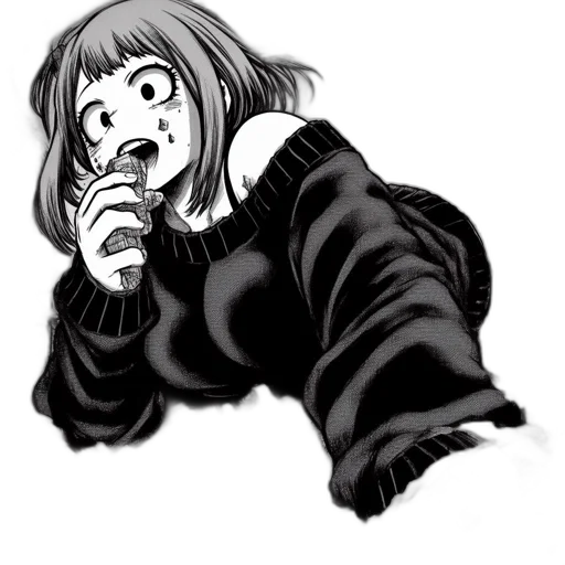 jacket, creature, food, face, cartoon, comic book art, anime, concept art transparent PNG cut-out