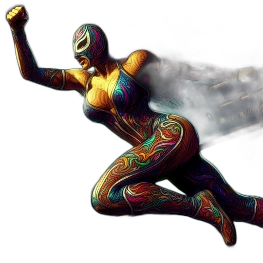 mask, robot, concept art, comic book art, fantasy art, 3d render, athletic, woman transparent PNG cut-out
