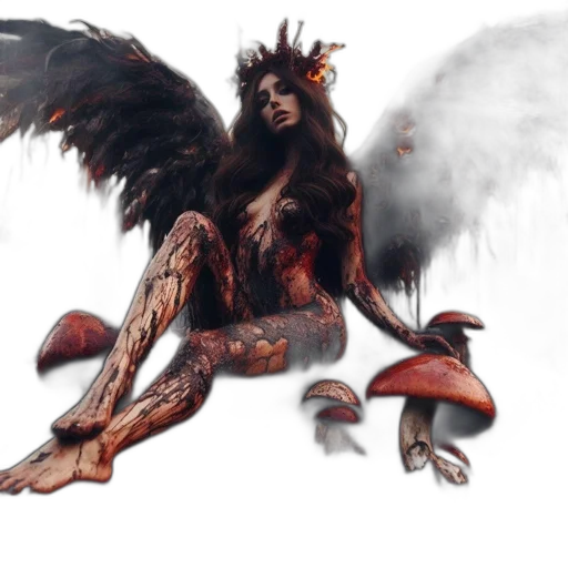 creature, fantasy art, concept art, photorealistic, pixel art, dark, earthbound, fairy-like transparent PNG cut-out