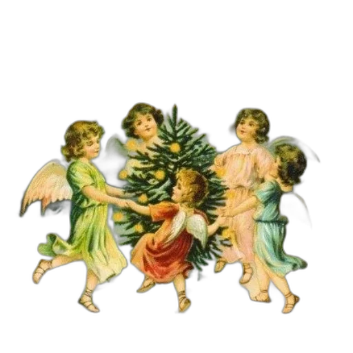dress, tree, staff, crown, concept art, oil painting, forest, snow transparent PNG cut-out