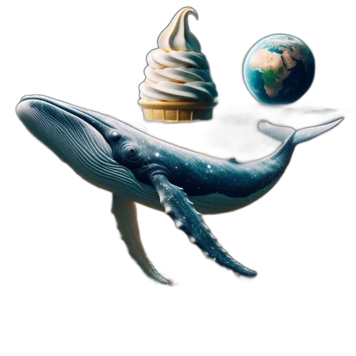 creature, hat, animal, food, vaporwave, concept art, 3d render, photorealistic transparent PNG cut-out