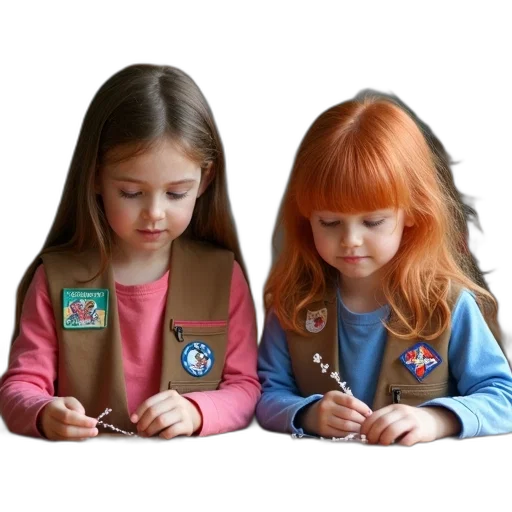 jewelry, jacket, photorealistic, concept art, two, young, girls, sitting transparent PNG cut-out