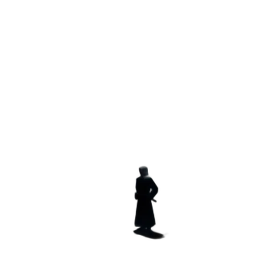 robot, staff, dress, umbrella, pixel art, 3d render, concept art, photorealistic transparent PNG cut-out