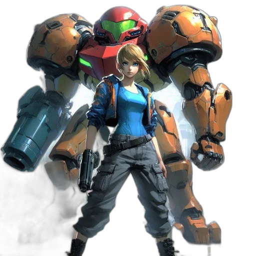 robot, weapon, jacket, concept art transparent PNG cut-out