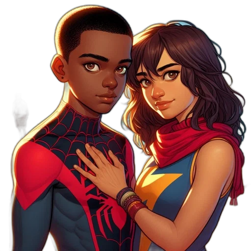 comic book art, concept art, cartoon, fantasy art, two, characters, young, male transparent PNG cut-out