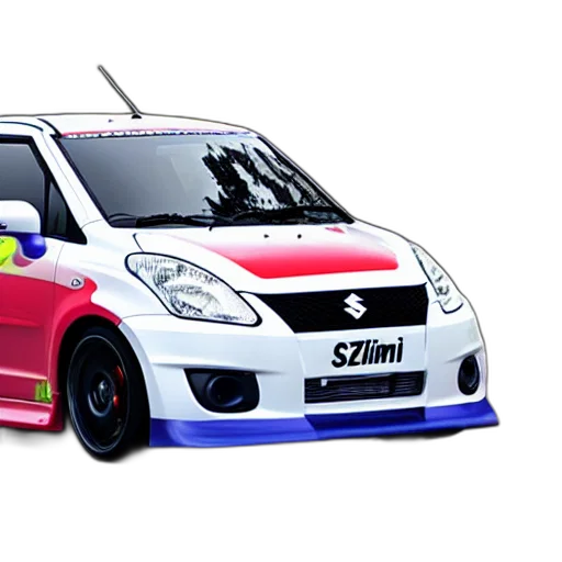 car, 3d render, anime, photorealistic, concept art, suzuki, swiftdrift, uncrop transparent PNG cut-out
