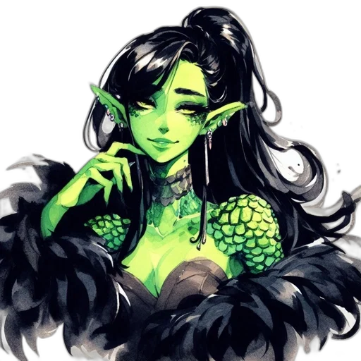 creature, dragon, mask, fantasy art, pixel art, concept art, watercolor, green transparent PNG cut-out