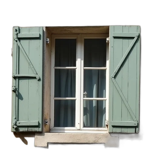 building, furniture, face, 3d render, photorealistic, green, two, windows transparent PNG cut-out