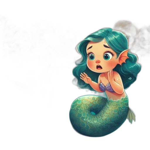 concept art, watercolor, fantasy art, pixel art, underwater, green, children, gaze transparent PNG cut-out
