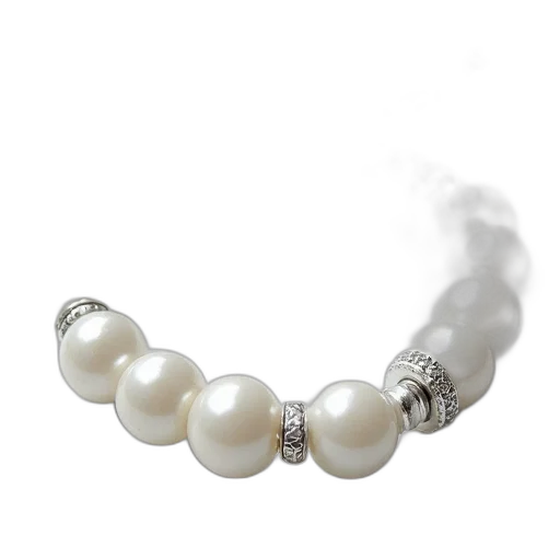 jewelry, crown, white, glass, bead, bracelet, sterling, silver transparent PNG cut-out