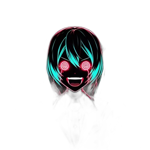 mask, face, creature, robot, anime, pixel art, vaporwave, 3d render transparent PNG cut-out
