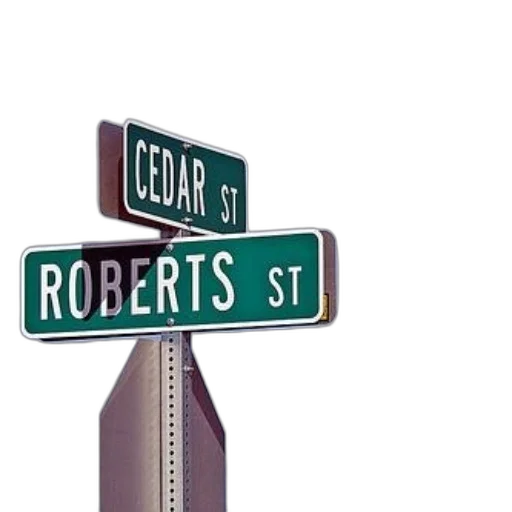 3d render, city street, street, signs, cedar, roberts, against, blue transparent PNG cut-out