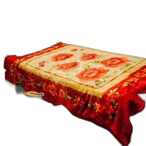 furniture, crown, red, cozy, bedroom, single, bed, covered transparent PNG cut-out