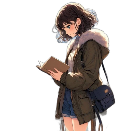 jacket, dress, hat, weapon, anime, concept art, watercolor, cartoon transparent PNG cut-out