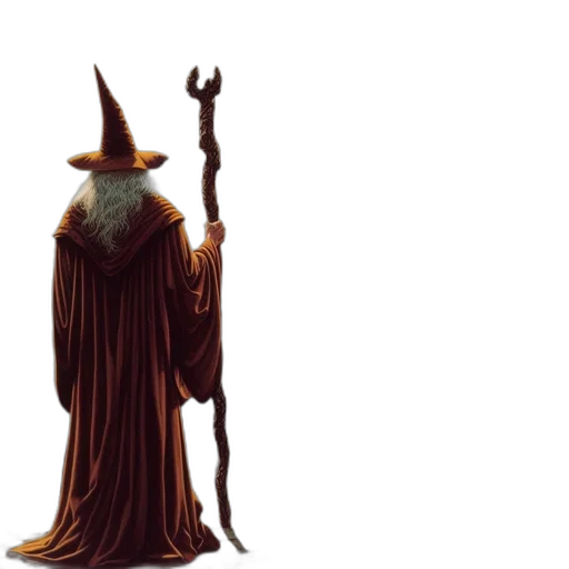 staff, sword, hat, creature, concept art, fantasy art, pixel art, 3d render transparent PNG cut-out