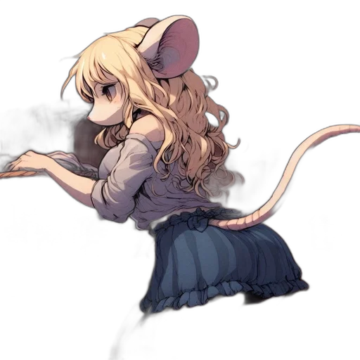 staff, hat, animal, creature, anime, concept art, watercolor, pixel art transparent PNG cut-out