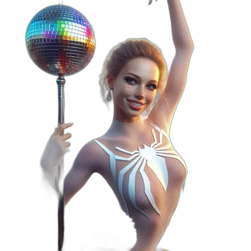 staff, 3d render, concept art, vaporwave, fantasy art, woman, spiderweb, bodysuit transparent PNG cut-out