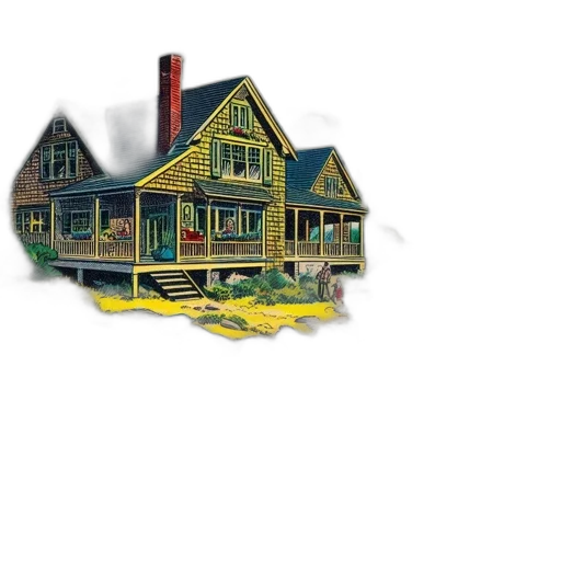 furniture, building, 3d render, concept art, watercolor, pixel art, green, lively transparent PNG cut-out