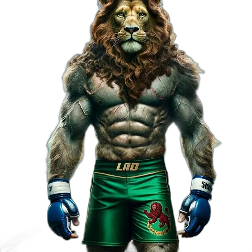 animal, concept art, fantasy art, anthropomorphic, lion, figure, stands, tall transparent PNG cut-out