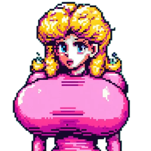 dress, robot, pixel art, vaporwave transparent PNG cut-out