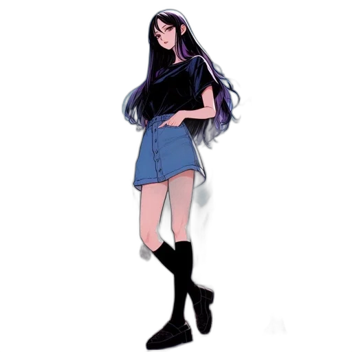 dress, jacket, creature, hair, anime, concept art, pixel art, cartoon transparent PNG cut-out