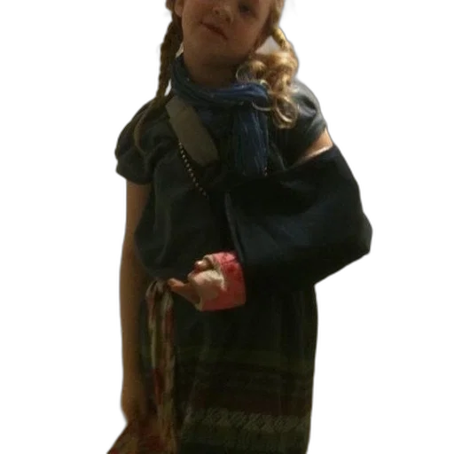 staff, dress, jacket, 3d render, young, girl, braids, stands transparent PNG cut-out
