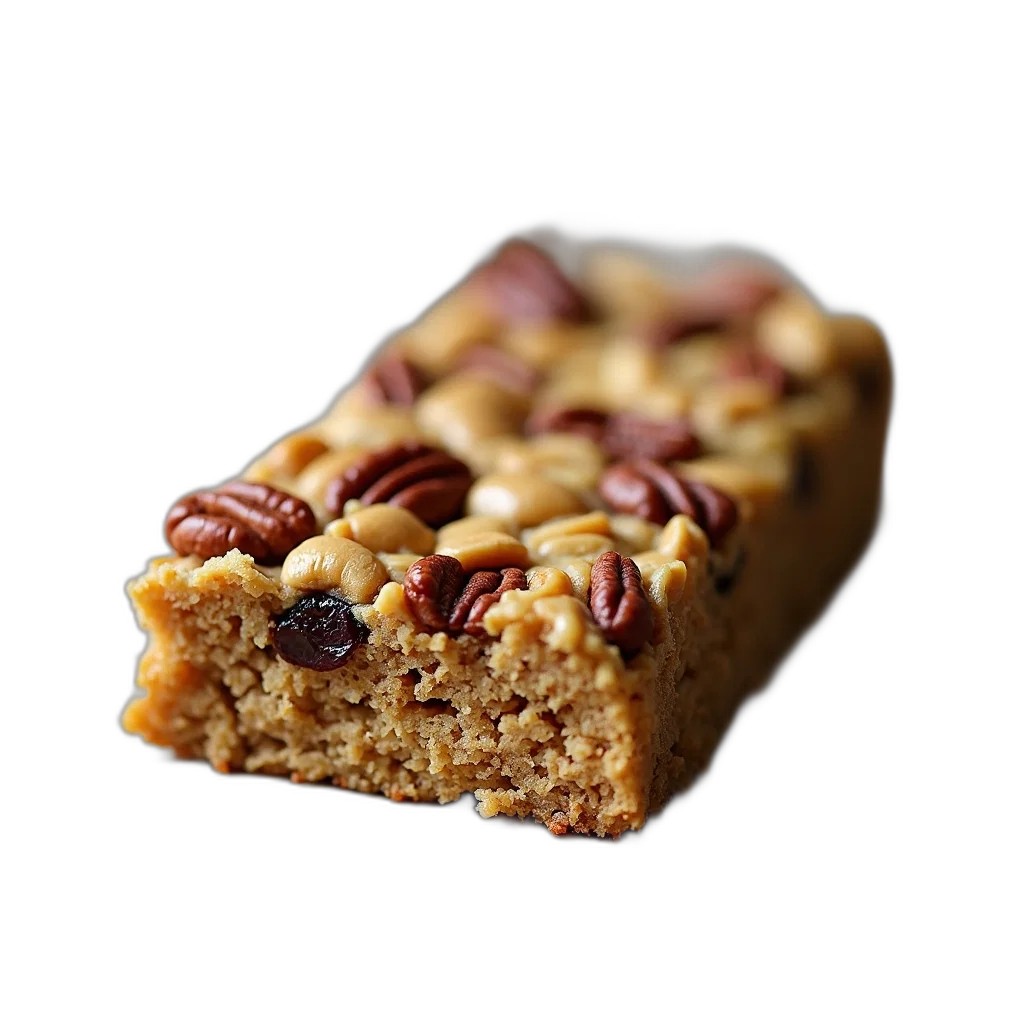 food, close-up, image, piece, granola, bar, visible, nuts transparent PNG cut-out