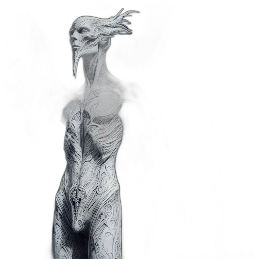 creature, dress, dragon, mask, concept art, fantasy art, 3d render, photorealistic transparent PNG cut-out