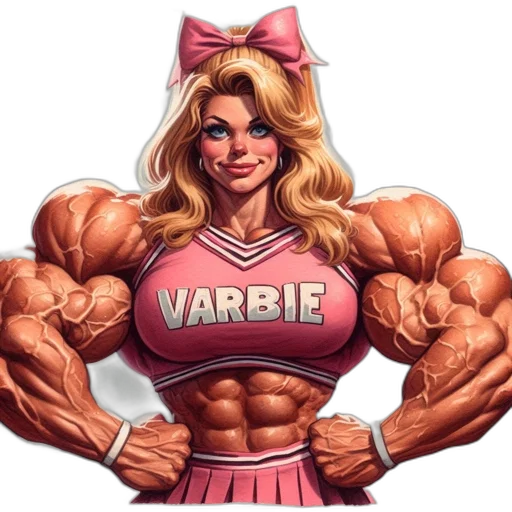 weapon, comic book art, cartoon, anime, concept art, varbie, muscular, animated transparent PNG cut-out