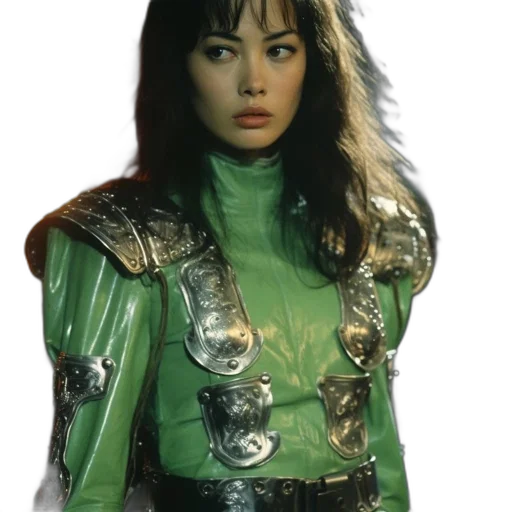 jacket, robot, photorealistic, concept art, comic book art, outer space, green, woman transparent PNG cut-out