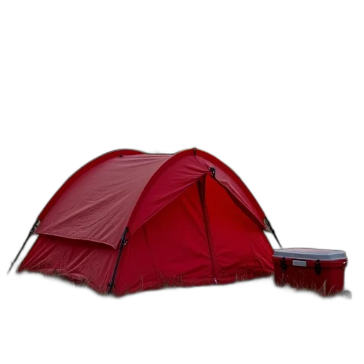 umbrella, staff, hat, 3d render, small, red, tent, set transparent PNG cut-out