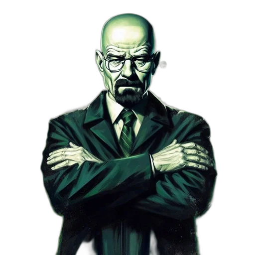 staff, face, mask, comic book art, concept art, pixel art, cyberpunk, green transparent PNG cut-out