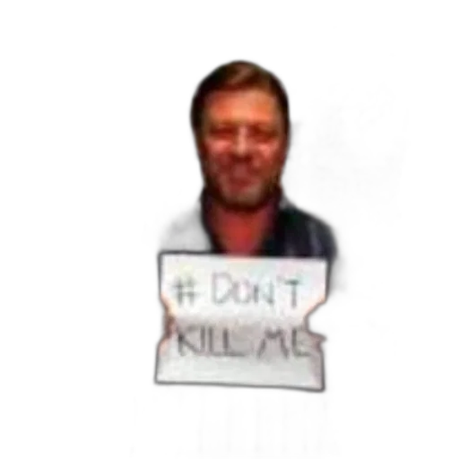 man, holds, sign, says, don, kill, front, wall transparent PNG cut-out