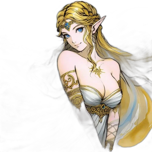 dress, staff, fantasy art, concept art, pixel art, anime, golden, pastel transparent PNG cut-out
